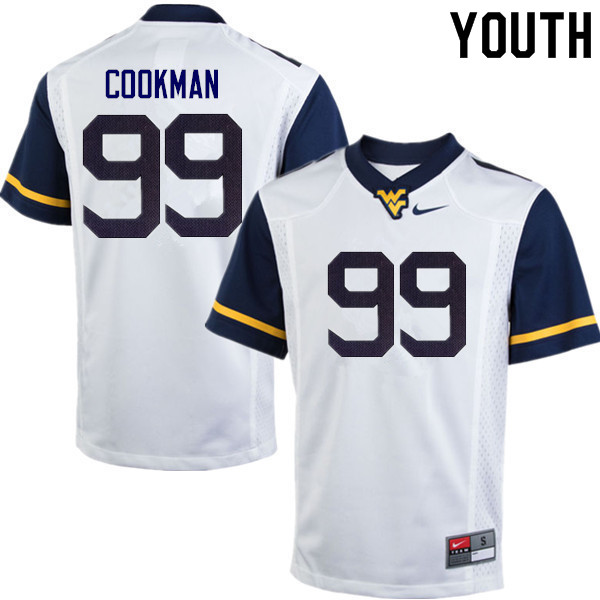 NCAA Youth Sam Cookman West Virginia Mountaineers White #99 Nike Stitched Football College Authentic Jersey OU23X50RW